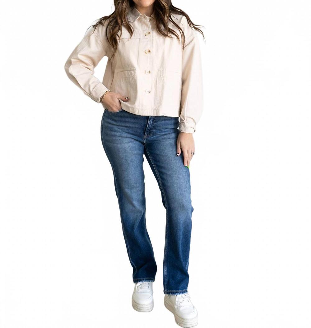 NEW RISEN nova cropped bootcut jeans in deep blue